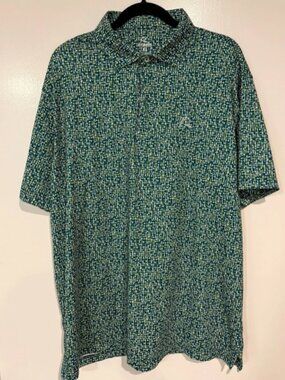 Rhoback Gold Performance Golf Polo Tee Pattern Mens Sz XL  MSRP $98